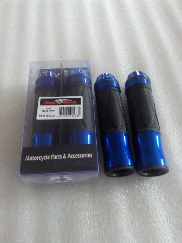 HANDLE BAR GRIPS WITH BLUE ENDS